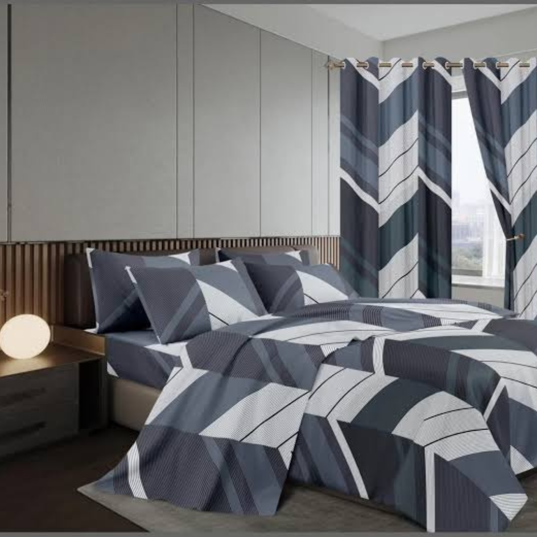 7pcs Curtain Duvet Set(08)